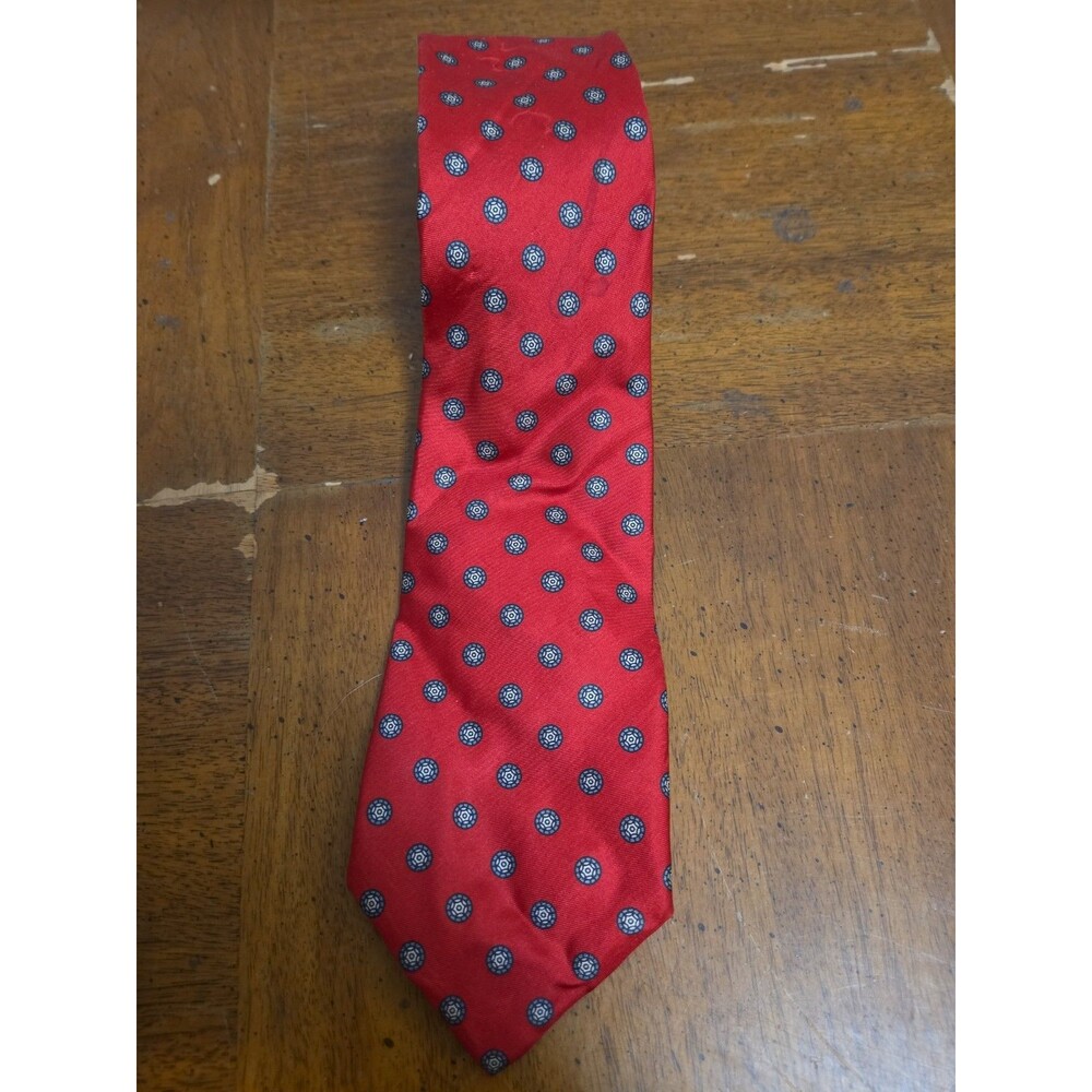 Paco Rabanne PARIS Tie Italy 100% Silk Geometric 64 In Extra Long Red Vintage